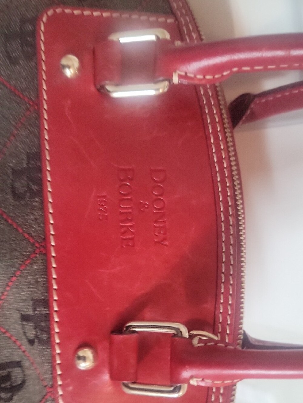 Dooney & Bourke Satchel with Red Leather Trim - Picture 7 of 11
